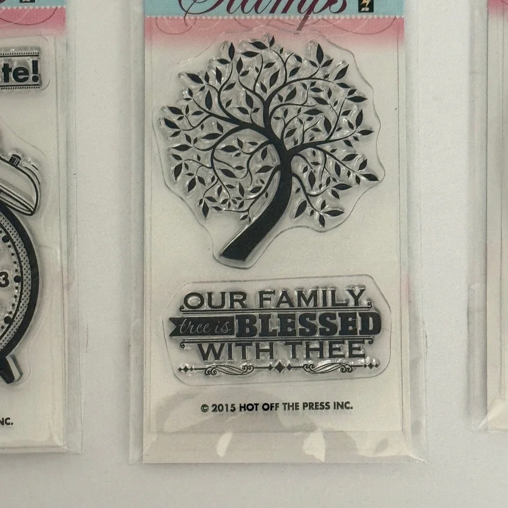 Lot of 7 Hot Off The Press Small Stamps Clear Acrylic Rubber Craft Scrapbook